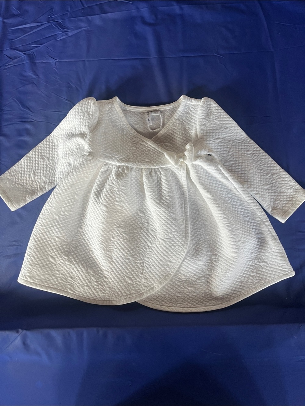 Janie and Jack White Quilted Long Sleeve Baby Dress